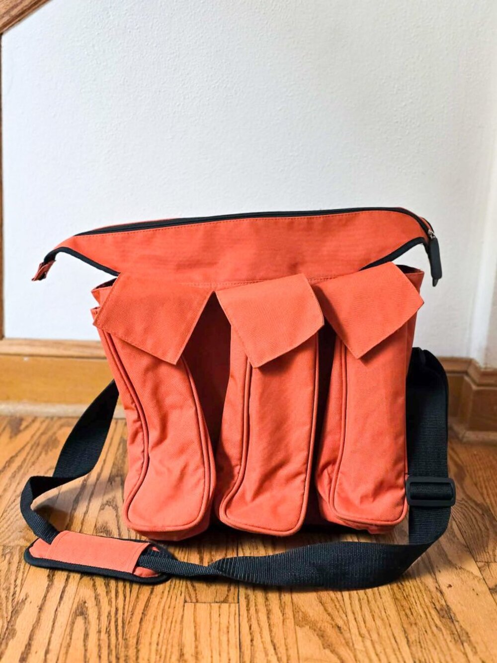 Orange Yarn Organizer Canvas Tote Bag